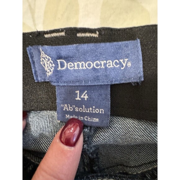 Democracy Ab solution Women Jeans Dark Wash Mid Rise Size 14 Ankle Stretch EUC - Picture 5 of 7